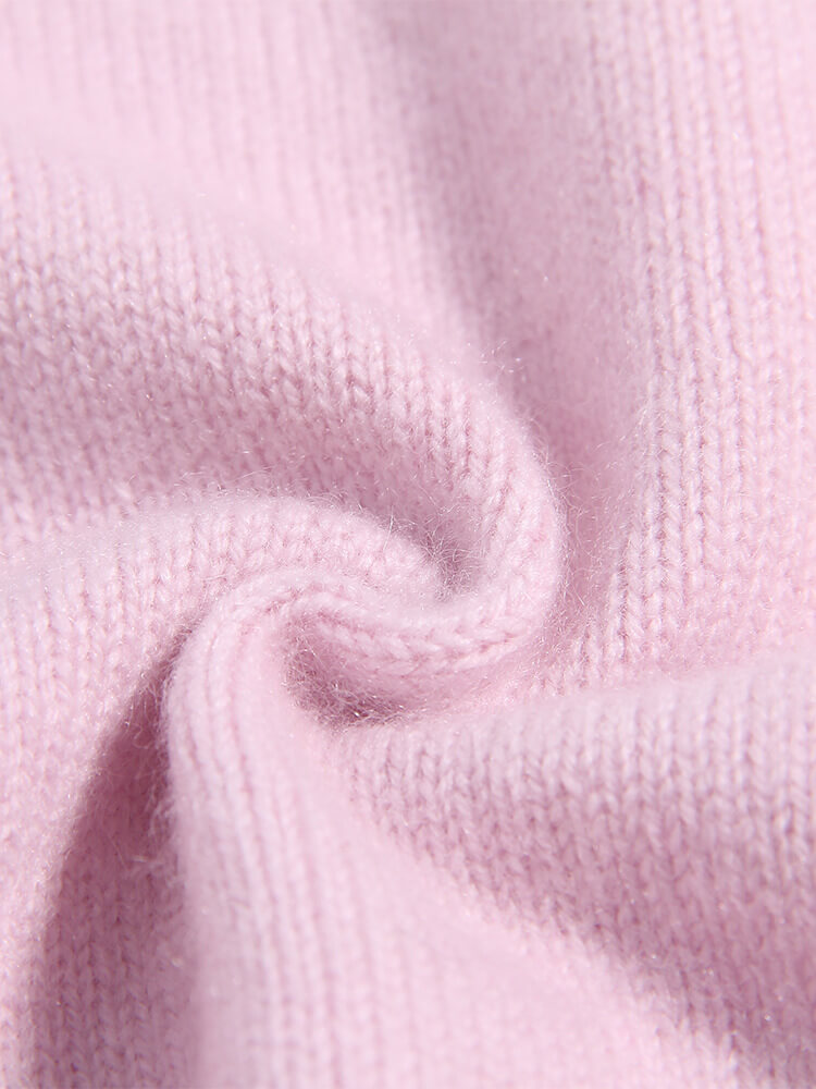 Girls Pink Gradient Colorblock Bunny Embroidered Cashmere Vest